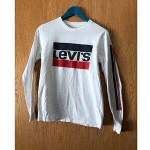 ‼️LAST CHANCE SALE‼️ LEVI'S Men's Long Crew Neck Sleeve Classic Logo T White S